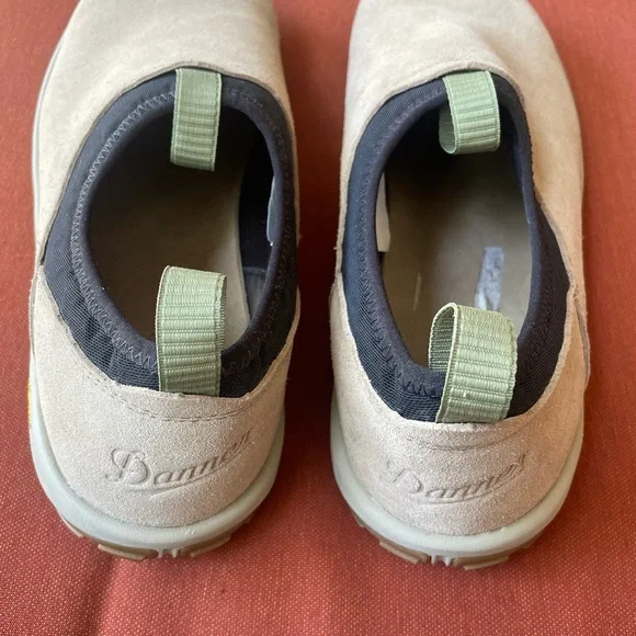 Danner Tan Suede Slip-On Shoes with Green Pull Tabs - Picture 1 of 4